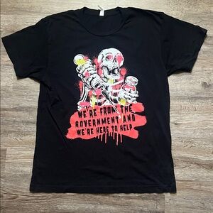 Black Graphic T-Shirt with Skull Design